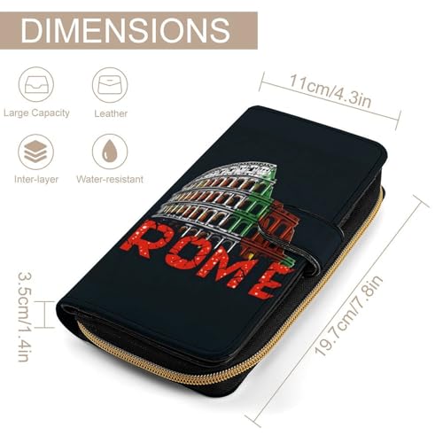 Rome Colosse-um Italy Souvenir Womens Wallet Travel Long Purse Zippered Clutch Credit Card Holder for Men2