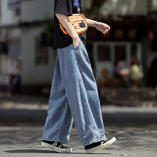 Men's Loose Wide Leg Jeans Stylish Skateboard Denim Pants Straight Baggy Hip hop Streetwear Baggy Jeans2