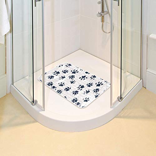 Tapis de bain antidérapant à ventouses pour sol en marbre 35x67cm