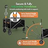 VonHaus Festival Cart on Wheels – Foldable Portable 70L Camping Trolley with 100Kg Weight Capacity – Garden Cart with 360° Rotating Wheels & 2 Cupholders for Garden, Picnic, Shopping & Fishing - Image 2