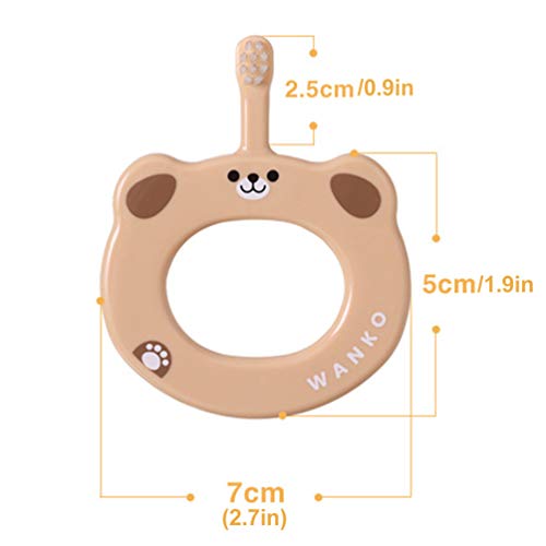 NUOBESTY 2 Peças de Brinquedos de Dentição de Bebê Escova de Dentes Auto-Calmante para Alívio da Dor