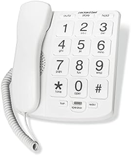 Packard Bell Big Button Corded Phone for Hearing and Visually impaired Telephone for Seniors, Includes Speed Dial, Big Buttons, Works in Power Outages, Extra Loud Ringer and Speaker, White