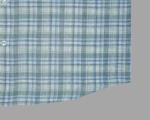 Image of GHPC Cotton Linen Plaid Checks Full Sleeves Regular Fit Formal Shirt for Men