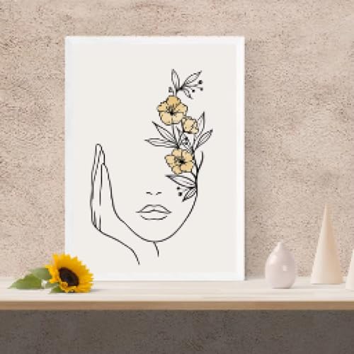 Toile visage femme abstrait pour décoration murale salon