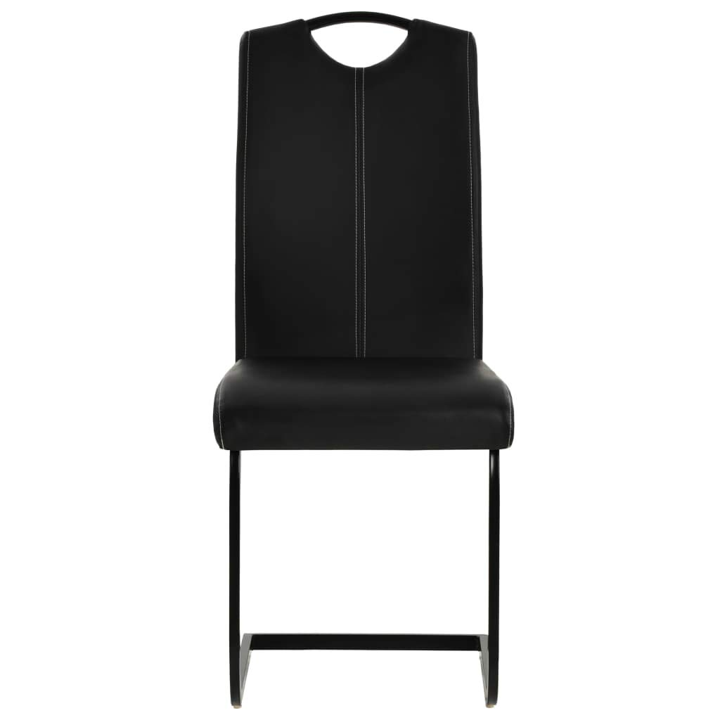 Esszimmerstühle Schwingstuhl Set Aus Kunstleder – 2 Stück, Weiß/schwarz, Max. 120 Kg Belastung
