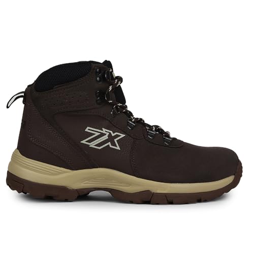 Image of Liberty Leap7x Platinum-E Men Sports High Ankle Trekking Shoes - Black & Brown | Comfortable and Durable | Suitable for Walking, Running, Outdoor and Hiking Footwear for Man | Cushioned Footbed