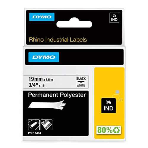 RhinoPRO SabitPolyester Şerit 19mmx5,5m Beyaz/Siyah
