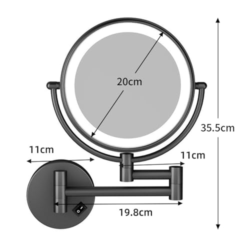 Miroir mural noir éclairé pour une routine de maquillage impeccable chaque matin - 4