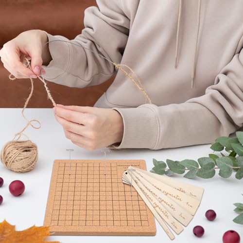 Tablero de macramé de corcho con alfileres para tejer pulseras y manualidades en casa 7