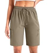 Cyasundent Women's 9" Hiking Shorts Lightweight Stretch Quick Dry Athletic Casual Bermuda Shorts ...