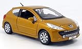 Typ: gebrauchsfertig. Peugeot 207, gold, 0, Modellauto, Fertigmodell, Bburago 1:24