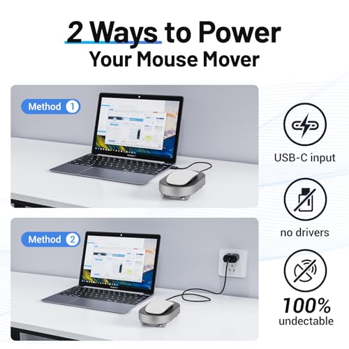 Image of HONKID Undetectable Mouse Mover Jiggler with ON /Off Switch and USB Port Drive-Free,Simulate Physical Automatically Mouse Movement,Prevent Computer Laptop Inactive /Lockdown (Silver)