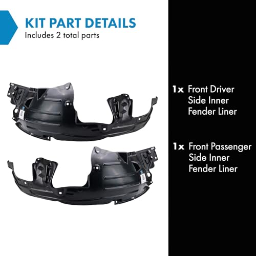 Image of TRQ Front Inner Fender Liner Set Compatible with 2015-2017 Honda Fit HO1248160 HO1249160