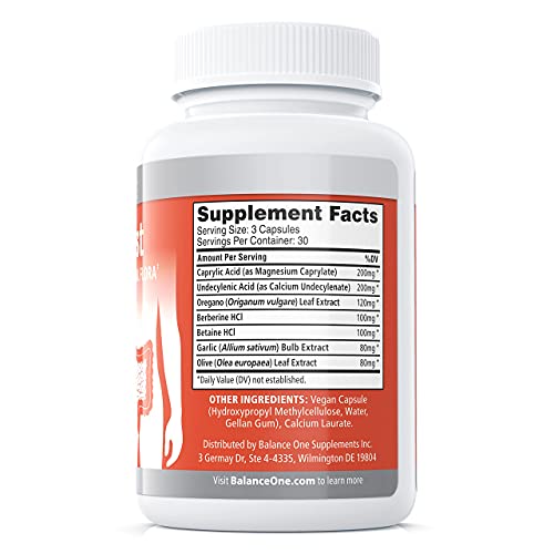 Balance One Probiotic & Candassist Bundle | 15 Billion Time-Release Probiotic | Natural Cleanse With Caprylic Acid, Oregano, Berberine #TOP3