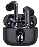 auvisio Headset, Bluetooth: Kabellose In-Ear-Kopfhörer mit Ladecase, Noise-Cancelling, schwarz (Kopfhörer für Pendler, Musik Bluetooth)