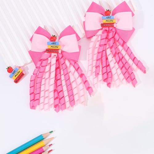 Pinzas para cabello de lazo rizado rosa 3 pulgadas miniatura 2