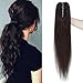 SEGO Jaw/Claw Clip Ponytail Extension Human Hair Clip in Ponytail Hair Extensions Pony Tails Hair Extensions 100% Real Remy Hair Long Straight For Women Dark Brown 18 Inch 115g