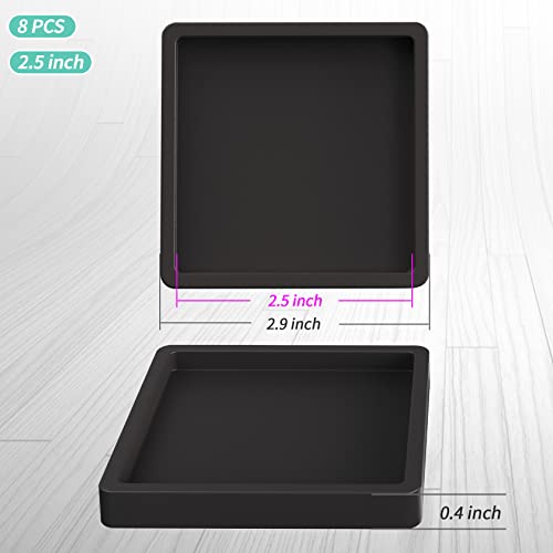 Rubber Furniture Coasters Wogod 8 Pcs 2.5”Square Furniture Caster Cups Non Slip Furniture Leg Protectors Pads #TOP5