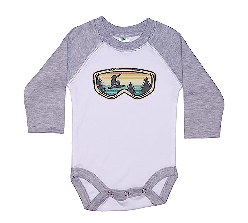 Image of Ebenezer Fire Snowboard Goggles/Baby Skiing Onesie/Sublimation/Infant Bodysuit/Mountain Romper