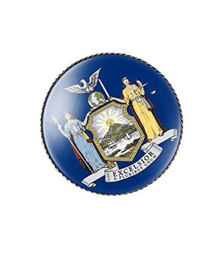 Image of vmcoatdu Round 1 Inch South Carolina Flag Pin Brooch Metal and Inlay Glass Revivalism Style Souvenir Badge Brooch for Hat Clothes Backpack