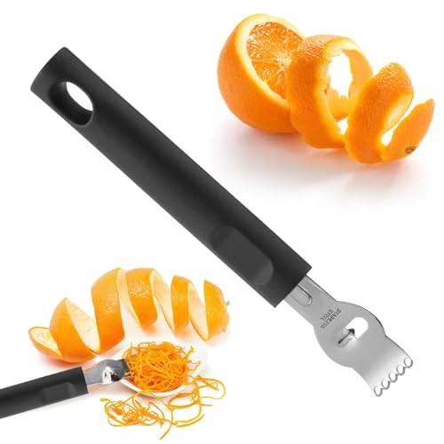 Multifunctional Lemon Zester Tool Stainless Steel Channel Knife & Citrus Peeler Cocktail Garnish Bar Tool for Lemons & Oranges Home Bartender Accessories