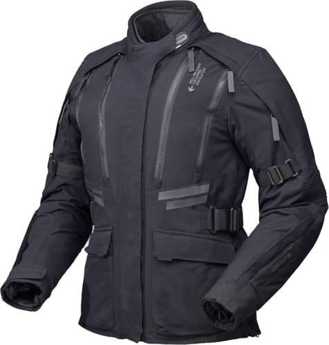 Modeka Lucano Lady - Chaqueta de motocicleta para mujer, chaqueta de turismo 3 en 1 para mujer, Negro, 40