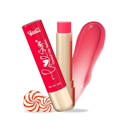 Image of Glam21 Love Swipe Tinted Lip Balm | Lip Care with Vitamin C, Hyaluronic Acid, Ceramide & SPF 30 | Hydrates, Protects & Nourishes for Soft, Radiant Lips All Day | 3gm (Candy Red)