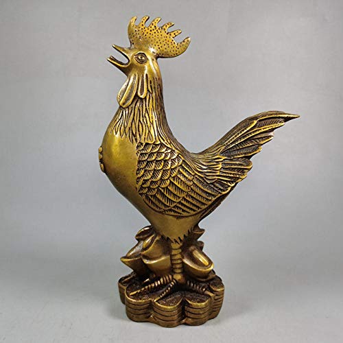 Figurine Poulet Zodiaque : sculpture antique d'animal pour decoration de maison