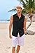Bbalizko Mens Sleeveless Button Down Shirts Linen Cotton Summer Beach Basic Tank T-Shirt Tops