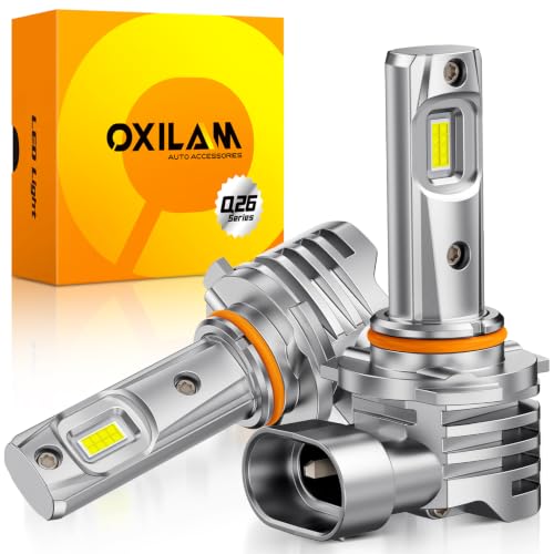 Image of OXILAM H10 9145 LED Fog Light Bulbs or DRL, 6500K Ultra White 1500% Increased Brightness, Precision 1:1 Mini Design, Simple Plug Play Installation, 99% Vehicles Supported, Pack of 2