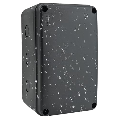 greencycle Project Box ABS Plastic Black Electrical Boxes IP66 Waterproof DIY Electronic Junction Box Power Enclosure,7.12 x 4.5 x 4 inch (181 x 111 x 100mm)