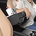 FREESOO Car Center Console Cover, Leather Armrest Cover for Car, Universal Middle Console Cushion with Storage Box, Cup Holder, Tissue Box & Phone Slot, Luxury Waterproof Interior Accessories, Black