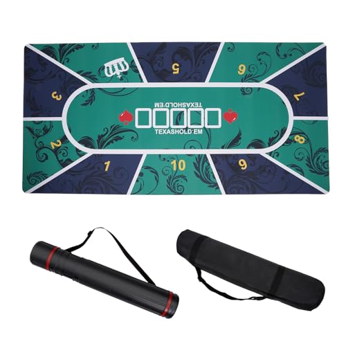 Nugnurt Texas Holdem Poker Mat 47x24 - Portable Poker Table Layout