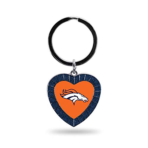 Image of Rico Industries NFL Football Rhinestone Heart Keychain - Great Accessory