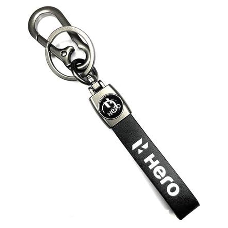 HERO Premium Leather & Metal Keychain for Bike & Car Keys | Stylish Hook Key Ring for Men & Women | Compatible with Hero Bikes & All Vehicle Keys-image-48