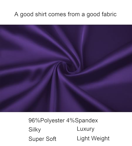 Alex Vando Mens Luxury Satin Dress Shirt Long Sleeve Silk Shiny Sateen Party Shirt