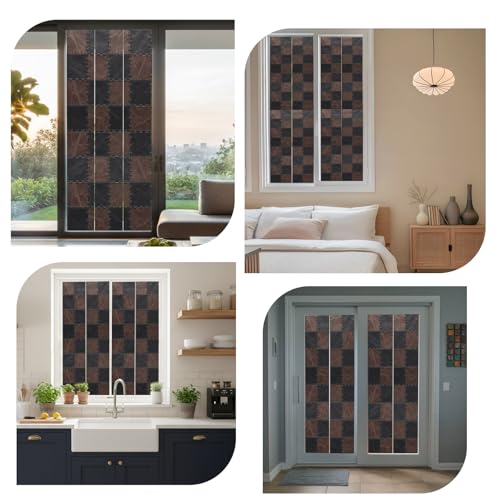 Vinilo decorativo para ventana marrón y negro 17.7x39.3" miniatura 4