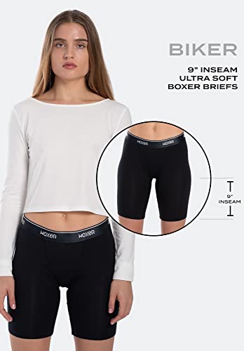 Image of Woxer Womens Boxers - Biker 9 inch Boy Shorts Underwear for Women, Modal Boxer Briefs, Chafe Free, Womens Underwear