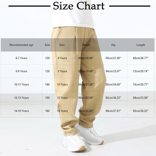 Boys Cotton Sweatpants Kids Athletic Workout Joggers Soft Fleece Joggers Sweat Pants 6-15T with Drawstring & Pockets3