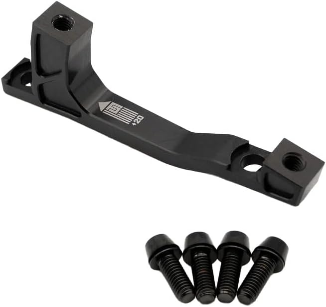 Precision Machined 6061 Aluminum Freedom Coast Post Mount Brake Adapter +20mm Black | Durable, Lightweight, Tighter Tolerance, Titanium Bolts, 200mm Rotor Compatibility, USA Made for Mountain and Road