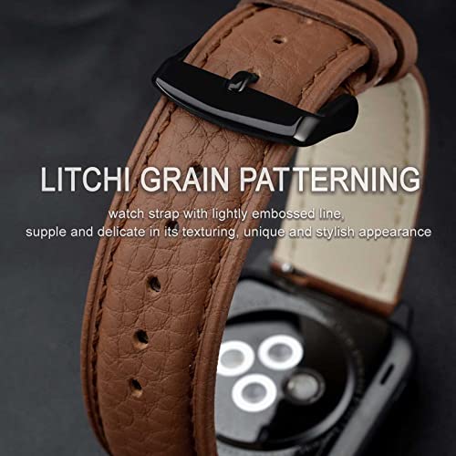 Image of ANNEFIT Watch Band 20mm, Quick Release Textured Padded Leather Straps with Black Buckle for Men and Women (Brown)