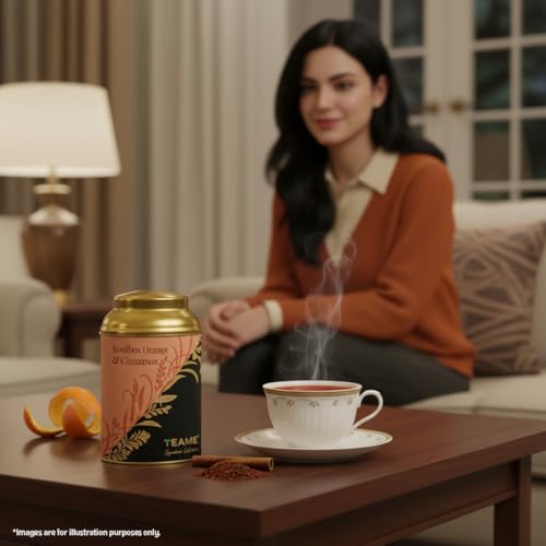 Image of TE-A-ME Rooibos Orange & Cinnamon Tin 50 Grams (Pack of 2) | Infusion Tea Tin | Rooibos Tea