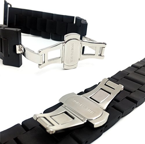 Seoaura Compatible For Apple Watch Band 41Mm 38Mm 40Mm, Natural Handmade Wooden Replacement Iwatch Series 8 7 6 5 4 3 2 1 Se Sports Strap Wristband - Link Remover As A Gift (Black, 41Mm/38Mm/40Mm #TOP4