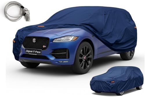 Image of Kaugung Car Cover Custom Fit for Jaguar F-Pace F Pace, Heavy Duty SUV Cover Waterproof All Weather Outdoor Protection, Breathable Full Exterior Cover with Vent, Rain Sun Snow UV Proof