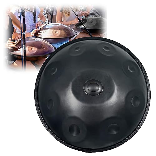 Handpan Drum acero 9 notas 22 pulgadas negro miniatura 1