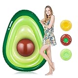 Giant Inflatable Avocado Pool Float, Raft Outdoor Swimming Pool Inflatable Float .Fun Pool Floaties, Swim Party Toy, Summer Pool Raft with (3 Drink Holders)