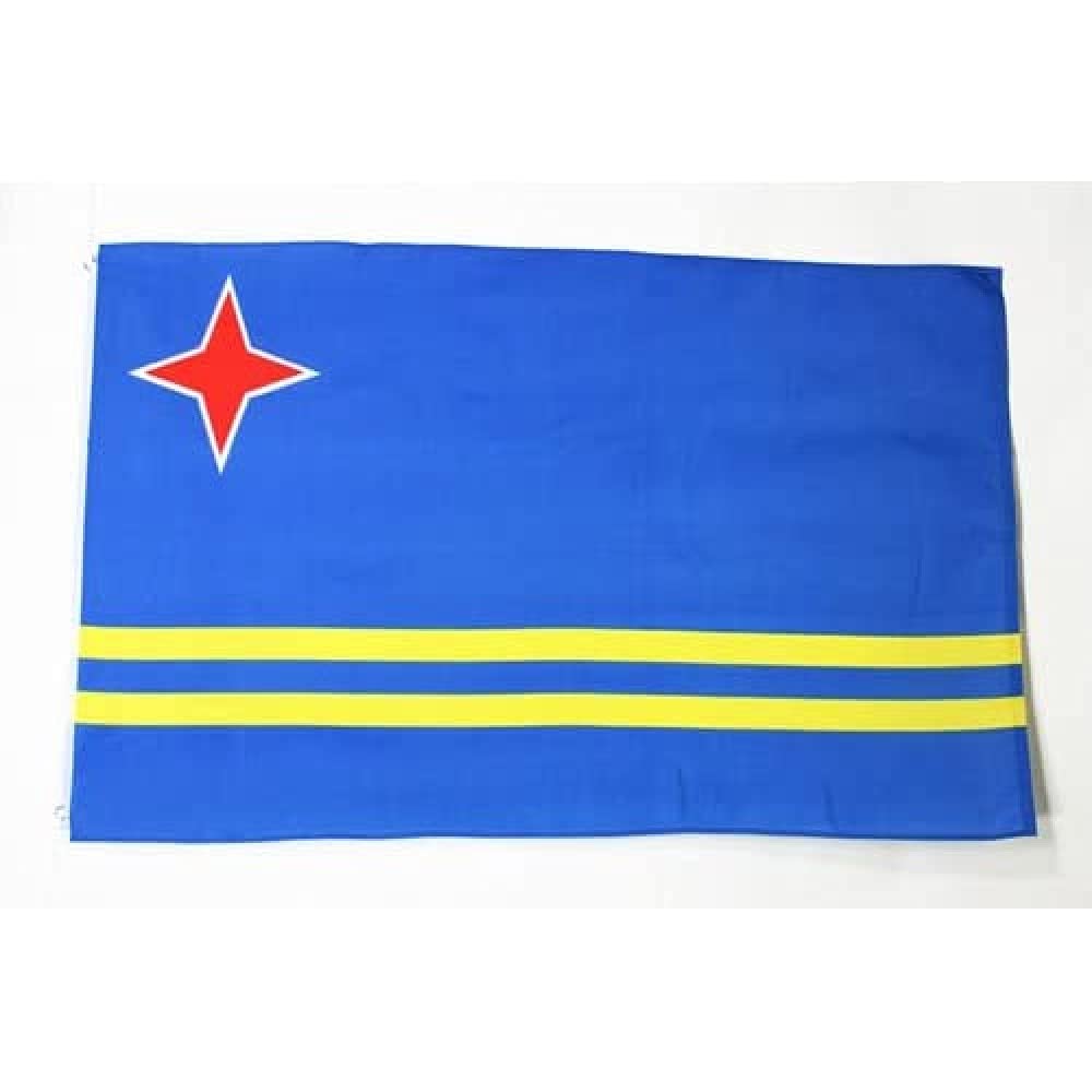 AZ FLAG, Aruba Flag, 3x5 Ft, Light Polyester Aruban Banner with Two Brass Eyelets, Fade Resistant, Vivid Colors, 3' x 5' Feet