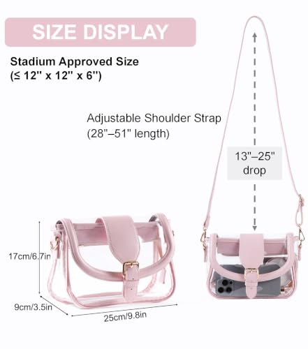 Image of Clear Bag for Stadium Events, Stadium Approved Clear Crossbody Bag for women,Waterproof Saddle bag for Concert