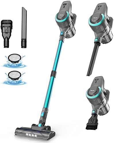 DEVOAC N300 Cordless Vacuum Cleaner, 6 in 1 Ultra-Lightweight Stick Vacuum, 2200mAh Battery Up to 40mins Runtime, Powerful Handheld Vacuum for Hard Floor Carpet Pet Hair Home
