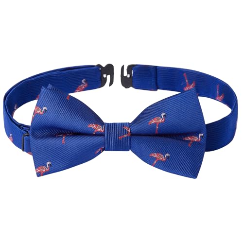 Image of HISDERN Bow Ties for Boys Pre Tied Toddler Bow Tie Adjustable Kids Bowties Clip On Fun Patterned Bowties for Wedding Party